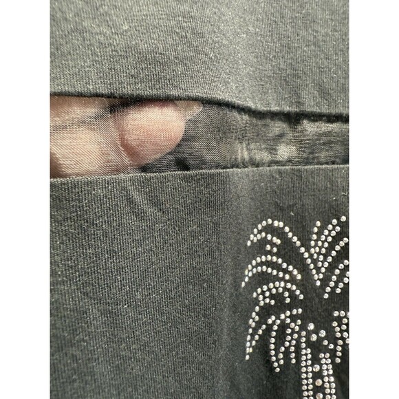 Los Cabos Mexico Souvenir Womens Black Sequin Short Sleeve Shirt Sz M NWT - Picture 4 of 10